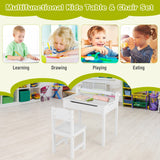 NNECW Toddler Activity Table Chair Set with Paper Roll Holder for Drawing Studying