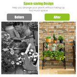 NNECW 3-Tier Metal Plant Stand with Open Shelves for Garden