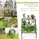NNECW 3-Tier Metal Plant Stand with Open Shelves for Garden