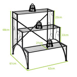 NNECW 3-Tier Metal Plant Stand with Open Shelves for Garden