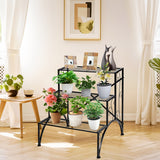 NNECW 3-Tier Metal Plant Stand with Open Shelves for Garden