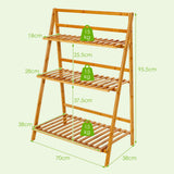 NNECW  Folding Bamboo Plant Stand for Garden
