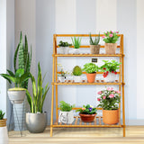 NNECW  Folding Bamboo Plant Stand for Garden