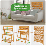 NNECW  Folding Bamboo Plant Stand for Garden