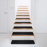 NNECW 15 PCS Slip-resistant Stair Mats with Waterproof Material for Kids/Elderly/Pets-Black