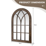 NNECW 3-Layered Arched Mirror Hanging Steel Frame for Living Room