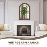 NNECW 3-Layered Arched Mirror Hanging Steel Frame for Living Room