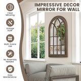 NNECW 3-Layered Arched Mirror Hanging Steel Frame for Living Room