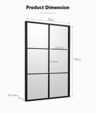 NNECW Wall Mirror with Black Metal Frame for Bedroom