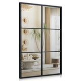 NNECW Wall Mirror with Black Metal Frame for Bedroom