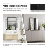 NNECW Wall Mirror with Black Metal Frame for Bedroom