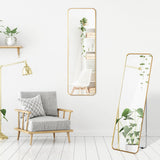 NNECW Full Length Wall Mounted Mirror with Gold Steel Frame for Bedroom