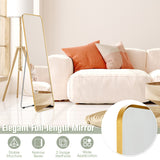 NNECW Full Length Wall Mounted Mirror with Gold Steel Frame for Bedroom
