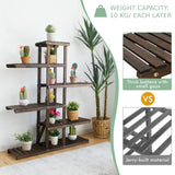 NNECW Step Plant Stand with 6-Tier Wooden Shelf for Garden