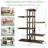 NNECW Step Plant Stand with 6-Tier Wooden Shelf for Garden