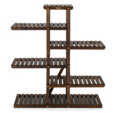 NNECW Step Plant Stand with 6-Tier Wooden Shelf for Garden