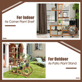 NNECW Multi-Layer Wooden Plant Stand with 360 Swivel & Lockable & Detachable Wheels