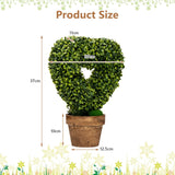 NNECW 4-Set Artificial Mini Greenery Potted Plant for Home &amp Office-Heart shape