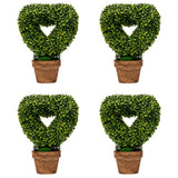 NNECW 4-Set Artificial Mini Greenery Potted Plant for Home &amp Office-Heart shape