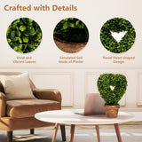 NNECW 4-Set Artificial Mini Greenery Potted Plant for Home &amp Office-Heart shape