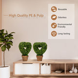 NNECW 4-Set Artificial Mini Greenery Potted Plant for Home &amp Office-Heart shape