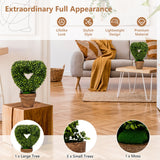 NNECW 4-Set Artificial Mini Greenery Potted Plant for Home &amp Office-Heart shape
