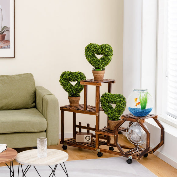 NNECW 4-Set Artificial Mini Greenery Potted Plant for Home & Office-Heart shape