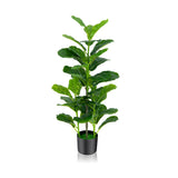 NNECW  2-Pack Artificial Fiddle Leaf Fig Tree with 100/40/32 Leaves for Home Office-100 cm