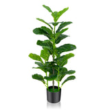 NNECW  2-Pack Artificial Fiddle Leaf Fig Tree with 100/40/32 Leaves for Home Office-100 cm