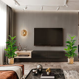NNECW  2-Pack Artificial Fiddle Leaf Fig Tree with 100/40/32 Leaves for Home Office-140 cm