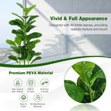 NNECW  2-Pack Artificial Fiddle Leaf Fig Tree with 100/40/32 Leaves for Home Office-140 cm