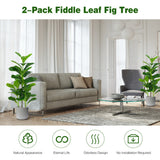 NNECW  2-Pack Artificial Fiddle Leaf Fig Tree with 100/40/32 Leaves for Home Office-140 cm
