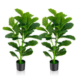NNECW  2-Pack Artificial Fiddle Leaf Fig Tree with 100/40/32 Leaves for Home Office-90 cm