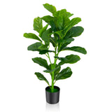 NNECW  2-Pack Artificial Fiddle Leaf Fig Tree with 100/40/32 Leaves for Home Office-90 cm
