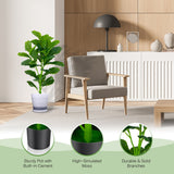 NNECW  2-Pack Artificial Fiddle Leaf Fig Tree with 100/40/32 Leaves for Home Office-90 cm
