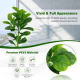 NNECW  2-Pack Artificial Fiddle Leaf Fig Tree with 100/40/32 Leaves for Home Office-90 cm