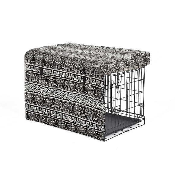 NNEIDS Cover Pet Dog Kennel Cage Collapsible Metal Playpen Cages Covers Black 48