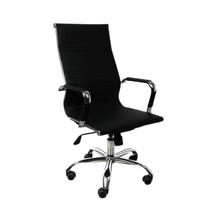 NNEIDS Office Chair Gaming Chair Home Work Study PU Mat Seat High-Back Computer Black