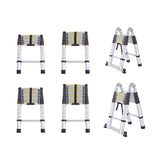 NNEIDS 3.8M Telescopic Aluminium Multipurpose Ladder Extension Alloy Extendable Step