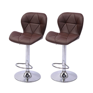 NNEIDS 2x Bar Stools Stool Swivel Gas Lift Kitchen Leather Chair Chairs Metal Barstools