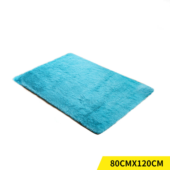 NNEIDS  Soft Shag Shaggy Floor Confetti Rug Carpet Home Decor 80x120cm Blue