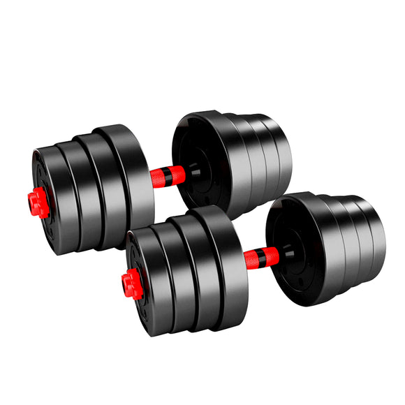 NNEIDS Dumbbells Barbell Weight Set 30KG Adjustable Rubber Home GYM Exercise Fitness