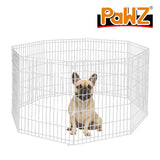 NNEIDS Pet Dog Playpen Puppy Exercise 8 Panel Fence Silver Extension No Door 30"