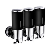 NNEIDS 3 Bottles Bathroom Shower Soap Shampoo Gel Dispenser Pump Wall 1500ml Black
