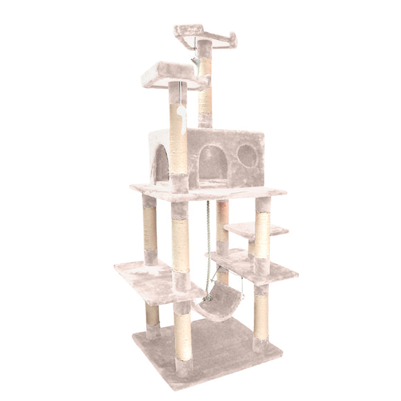 NNEIDS  1.83M Cat Scratching Post Tree Gym House Condo Furniture Scratcher Tower Cream