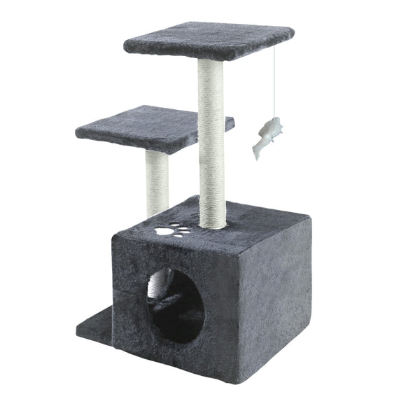 NNEIDS 0.6M Cat Scratching Post Tree Gym House Condo Furniture Scratcher Tower Grey