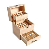 NNEIDS Storage Box Wooden 59 Slots Aromatherapy Organiser Container Case