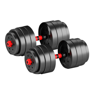 NNEIDS Dumbbells Barbell Weight Set 40KG Adjustable Rubber Home GYM Exercise Fitness
