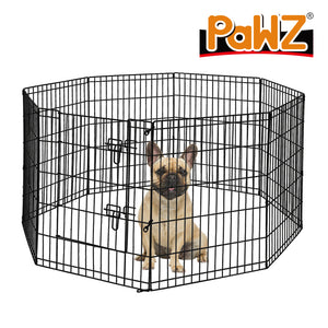 NNEIDS  Pet Dog Playpen Puppy Exercise 8 Panel Enclosure Fence Black With Door 30"