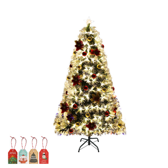 NNEIDS Christmas Tree 2.1M 7Ft Xmas Decorations Fibre Optic Multicolour Lights